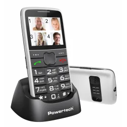 POWERTECH κινητό τηλέφωνο Sentry Eco V2, dual SIM, πλήκτρο SOS, λευκό