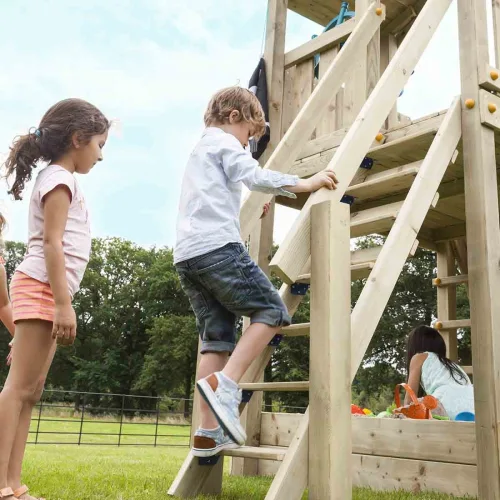 Ξύλινη σκάλα με κουπαστή Σκάλα με κουπαστή (STEPS) | 150εκ.