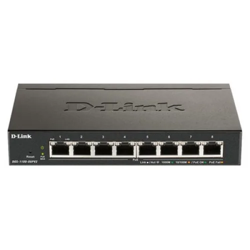 D-Link Switch 8-Port PoE Gigabit Smart Managed (DGS-1100-08PV2)