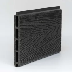 Σανίδα πάνελ WPC 3D 2 x 16 x 180εκ. - γκρι σκούρο