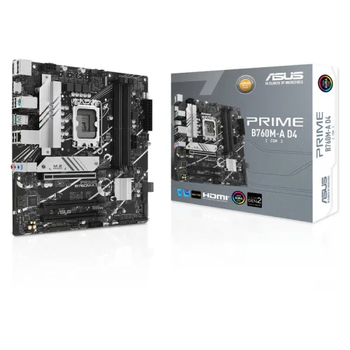 ASUS PRIME B760M-A D4-CSM Intel B760 LGA 1700 micro ATX (90MB1D00-M1EAYC) (ASU90MB1D00-M1EAYC)