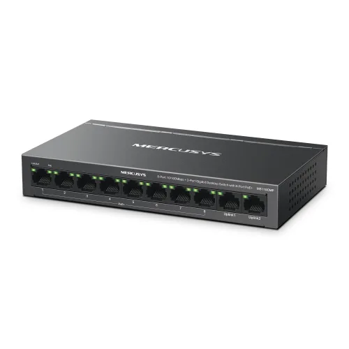 Mercusys Desktop Switch MS110CMP, 8x 10/100Mbps PoE+, 2x Gigabit, Ver. 1.0