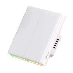 SONOFF smart διακόπτης T5-2C-86 με LED φωτισμό, διπλός, Wi-Fi, λευκός