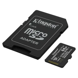 Kingston Technology 64GB microSDXC Canvas Select Plus Gen3 100MB/s A1 Card + Adapter