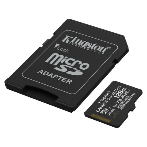 Kingston Technology 128GB microSDXC Canvas Select Plus Gen3 150MB/s A1 Card + Adapter