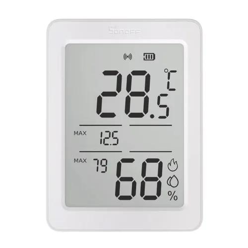 SONOFF smart θερμόμετρο & υγρασιόμετρο AirGuard TH, έως 60°C, ZigBee 3.0 & Bluetooth, λευκό
