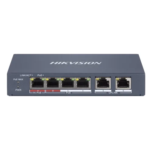 Hikvision 6 Port Smart Managed 100Mbps PoE Switch EI Series (DS-3E1106HP-EI) (HKVDS-3E1106HP-EI)