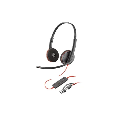 Poly Blackwire 3220 Stereo USB-C Headset +USB-C/A Adapter - 93S87AA