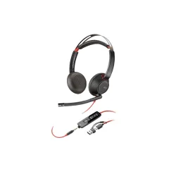 Poly Blackwire 5220 Stereo USB-C Headset +3.5mm Plug +USB-C/A Adapter - 93S88AA