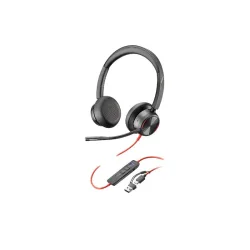Poly Blackwire 8225 Stereo Microsoft Teams Certified USB-C Headset +USB- C/A Adapter (8X225AA)