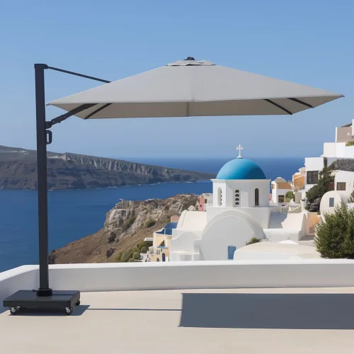 Premium Περιστρεφόμενη Ομπρέλα Κήπου 3x3m Ανθρακί Γκρι