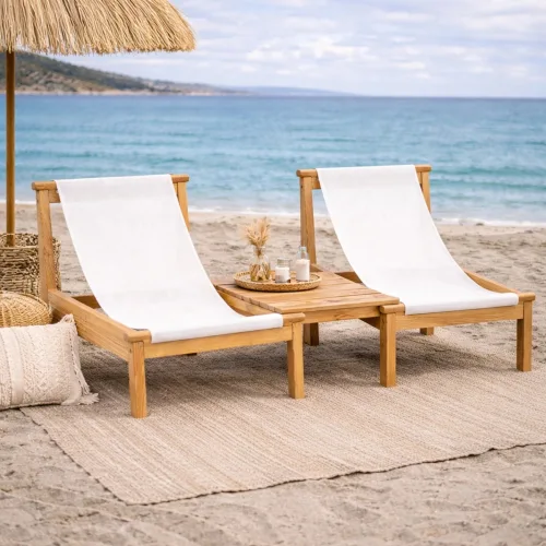 OSO Chill Ξύλινη Πολυθρόνα Παραλίας 71 × 89 × 67 εκ.