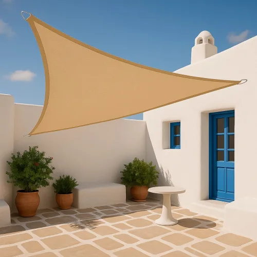 Πανί Σκίασης Τρίγωνο 280gsm Premium 3,6 x 3,6 x 3,6m - Άμμου