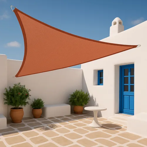 Πανί Σκίασης Τρίγωνο 280gsm Premium 3,6 x 3,6 x 3,6m - Κεραμιδί