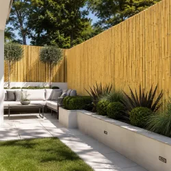 Καλαμωτή Κίτρινο Bamboo Ø25-30mm με Inox Σύρμα 150 x 250εκ.