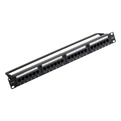 VENTION 24-Port Cat6 Unshielded Patch Panel Black (KGCB0) (VENKGCB0)