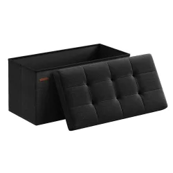 Songmics Αναδιπλούμενος Πάγκος Αποθήκευσης  - 76 x 38 x 38 - Μαύρο  (ULSF047B01) (SNGULSF047B01)