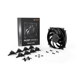 BEQUIET FAN SILENT WINGS 4 120MM PWM BL093, 1600RPM, 48,7CFM/82,74M3/H, 18,9 dB, Lifespan 300000h, BLACK, 5YW.
