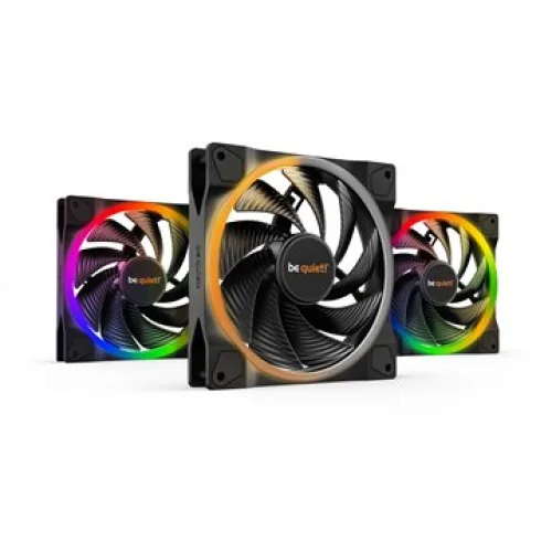 BEQUIET FAN LIGHT WINGS 140MM PWM TRIPLE-PACK BL079, ARGB, 2200RPM, 71.7CFM/ 121.82M3/H, 31 DB, LIFESPAN 60000H, BLACK, 3YW.
