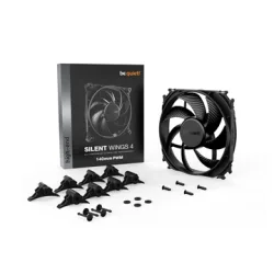 BEQUIET FAN SILENT WINGS 4 140MM PWM BL096, 1100RPM, 51,3CFM/87,16M3/H, 13,6 dB, Lifespan 300000h, BLACK, 5YW.
