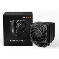 BEQUIET CPU AIR COOLER DARK ROCK PRO 5 BK036, 270W TDP, INTEL SOCKET LGA 1851/1700/1200/1150/1151/1155, AMD AM4/AM5, DUAL PWM 135MM/120MM FAN, BLACK, 3YW.