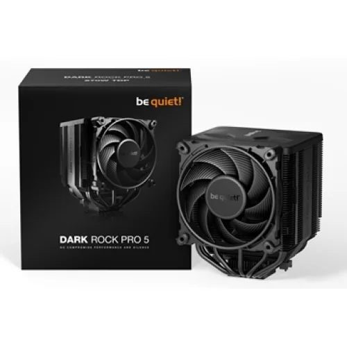 BEQUIET CPU AIR COOLER DARK ROCK PRO 5 BK036, 270W TDP, INTEL SOCKET LGA 1851/1700/1200/1150/1151/1155, AMD AM4/AM5, DUAL PWM 135MM/120MM FAN, BLACK, 3YW.
