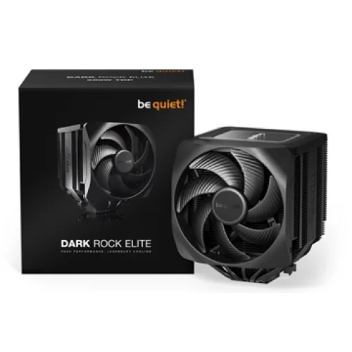 BEQUIET CPU AIR COOLER DARK ROCK ELITE BK037, 280W TDP, INTEL SOCKET LGA 1851/1700/1200/1150/1151/1155, AMD AM4/AM5, DUAL PWM 135MM FAN, BLACK, 3YW.