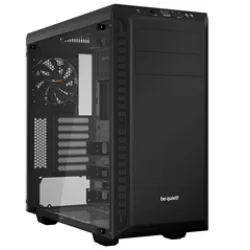 BEQUIET PC CHASSIS PURE BASE 600 WINDOW BLACK BGW21, MIDI TOWER ATX, W/O PSU, Front: 1x Pure Wings 2 140mm, Rear: 1x Pure Wings 2 120mm, 3YW.