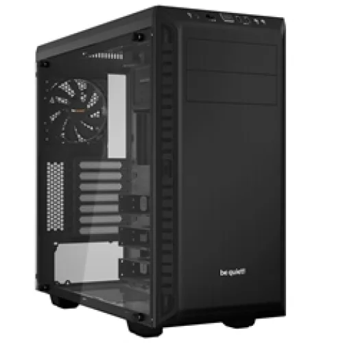 BEQUIET PC CHASSIS PURE BASE 600 WINDOW BLACK BGW21, MIDI TOWER ATX, W/O PSU, Front: 1x Pure Wings 2 140mm, Rear: 1x Pure Wings 2 120mm, 3YW.
