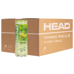 HEAD STAGE 1 GREEN ΚΟΥΤΑ 24Χ3 BALL POLYBAG ΜΠΑΛΛΑΚΙΑ TENNIS