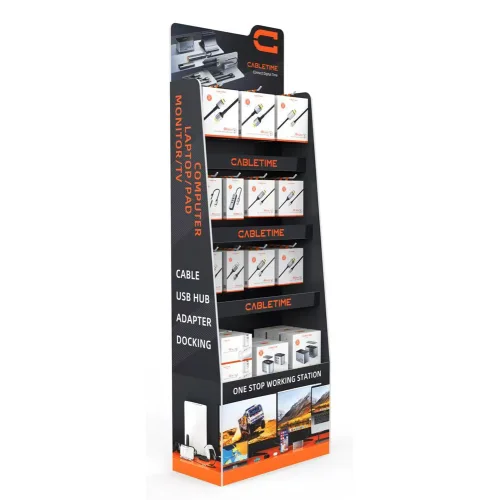 CABLETIME stand προβολής CT-STAND-BIG με γάντζους, 54.6 x 25 x 156.7cm