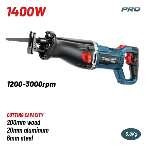 BORMANN Pro BRS2010 Σπαθόσεγα 1400W, 1200-3000spm, Ξύλο 200mm, με Ταλάντωση