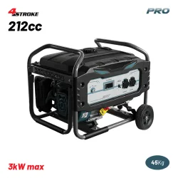 BORMANN Pro BGB6010 Γεννήτρια Βενζίνης Συνεχ. Απόδοση 5000W,420cc,Μίζα & Μπαταρία AVR, Τροχοί