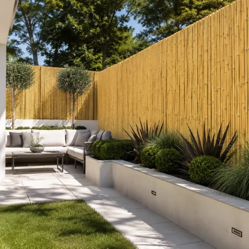 Καλαμωτή Κίτρινο Bamboo Ø25-30mm με Inox Σύρμα 250 x 250εκ.