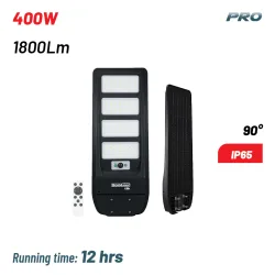 BORMANN BLF3400 Ηλιακό Φωτιστικό Δρόμου Led 100W, Αδιάβροχο Με Φωτοβολταϊκό Πάνελ, 6V/15W