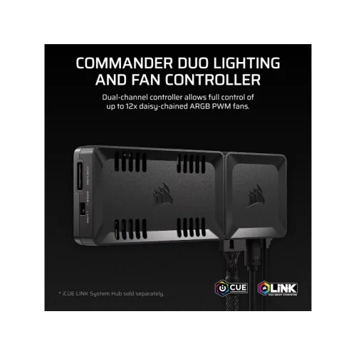 Corsair iCUE Commander Duo / Lighting <(>&<)> Fan Controller / HybridiCUE LINK <(>&<)> ARGB / Dual Channel – PN: CL-9011141-WW