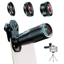 APEXEL σετ φακών για smartphone 22X105-4IN1 με τρίποδο, 4 σε 1, 22x zoom