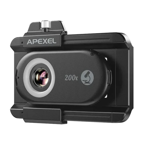 APEXEL φακός μικροσκόπιο για smartphone APL-MS200, 200x zoom, LED/UV