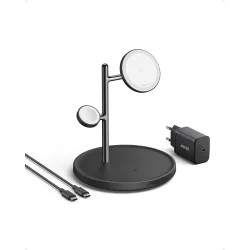 ANKER MagGo 3 in 1 Wireless Charging Stand Black 15W
