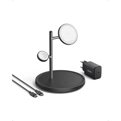 ANKER MagGo 3 in 1 Wireless Charging Stand Black 15W