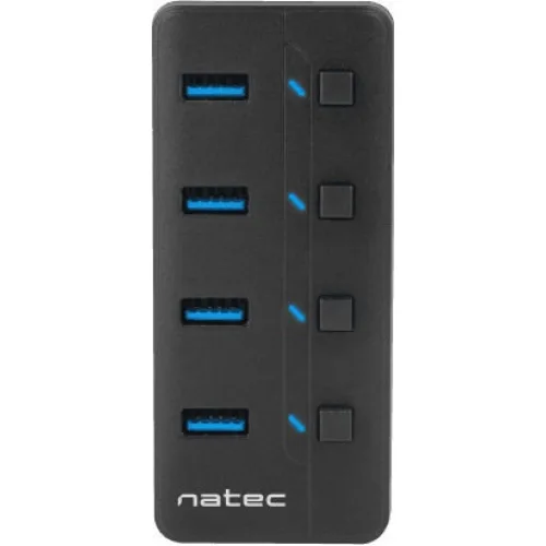 NATEC Mantis 2 4-Port USB 3.0 Hub with On/Off Switches & AC Adapter (NHU-1557) (NTCNHU-1557)