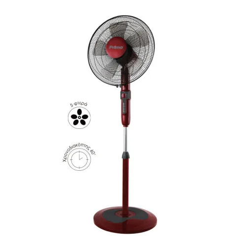 Ανεμιστήρας Ορθοστάτης PRSF-80503 Primo 16'' 40εκ. Κόκκινο - Μαύρο