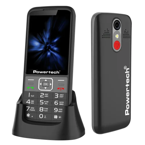 Powertech Sentry 3.36 Dual SIM Κινητό με Μεγάλα Κουμπιά (Ελληνικό Μενού) Μαύρο