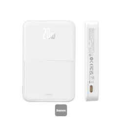 Baseus Powerbank MagPro Magnetic 5000mAh 20W, MagSafe (white) (P10064101223-00) (BASP10064101223-00)