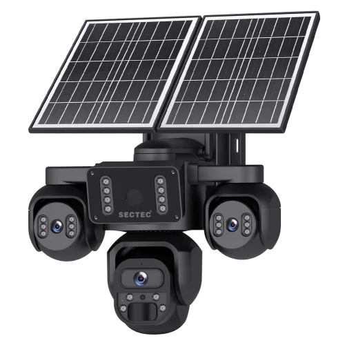 SECTEC smart ηλιακή κάμερα ST-523-9MAOV-4G-EU, triple lens, 3MP, 4G, SD, PTZ, IP66