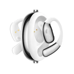 Bluetooth ακουστικά handsfree με τεχνολογία ΑΙ για αυτόματη μετάφραση ομιλίας, σε λευκό χρώμα