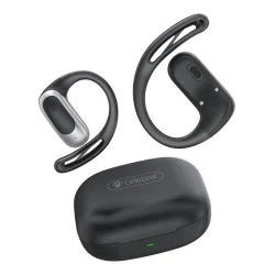 CELEBRAT earphones με θήκη φόρτισης W77, OWS, 12mm, 40/400mAh, μαύρα