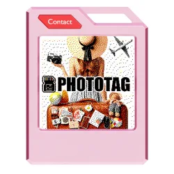 PHOTOTAG smart tag P30 με οθόνη, για iOS & Android συσκευές, Bluetooth tracker, ροζ