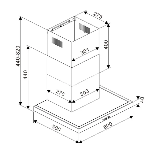 Tesla Απορροφητήρας Καμινάδα 60cm Inox με Wi-FiΚωδικός: DC600AX