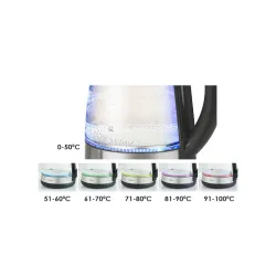 Βραστήρας PRCK-40497 Primo 1.7L 2200W Digital Γυάλινος Inox/Μαύρος